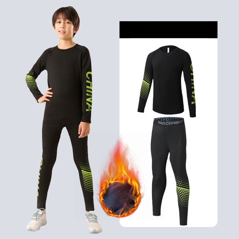 Laste sportlik komplekt — kiire kuivatav, hingav, ülikerge milk silk kangas 8% spandexiga; pikad varrukad, ümmargune kaelus; sügiseseks poistele