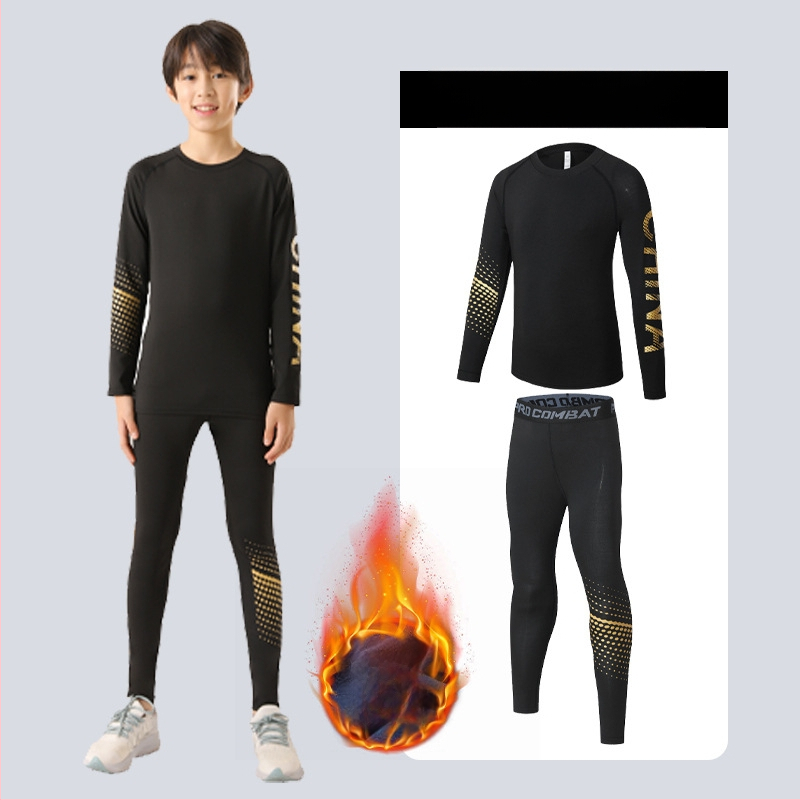 Laste sportlik komplekt — kiire kuivatav, hingav, ülikerge milk silk kangas 8% spandexiga; pikad varrukad, ümmargune kaelus; sügiseseks poistele