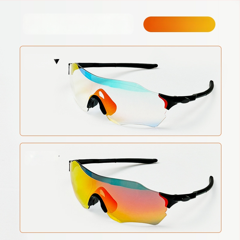 Poliarizuotos dviratininko akinės LP5001, unisex, TR90 rėmas, keičiamų lęšių, reguliuojamas nosies tiltelis