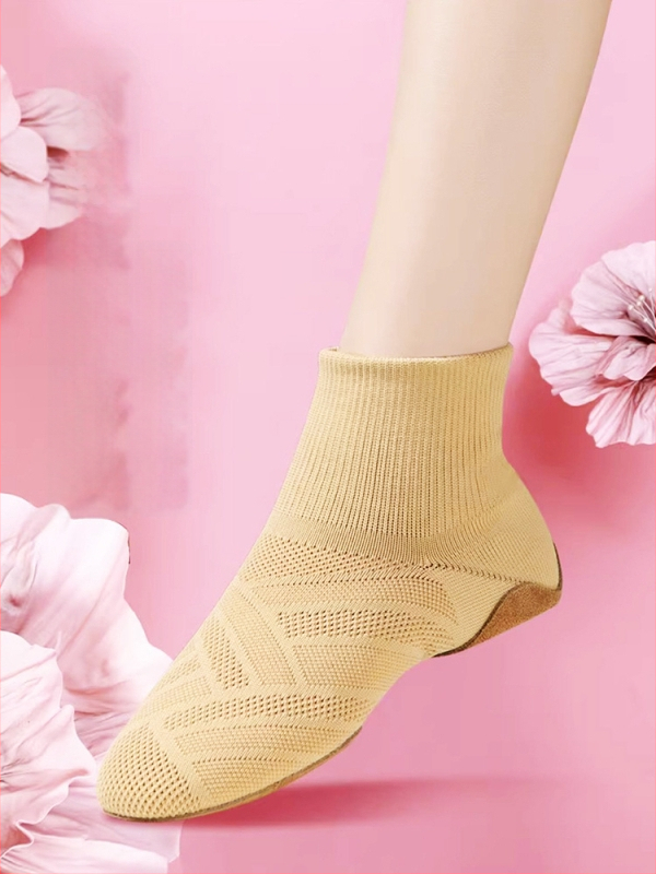 Šokių bateliai suaugusioms moterims - minkšta pada, aukštos viršutinės džez šokių bateliai su tinklo viršumi ir odine padu, kvėpuojantys ir lengvi