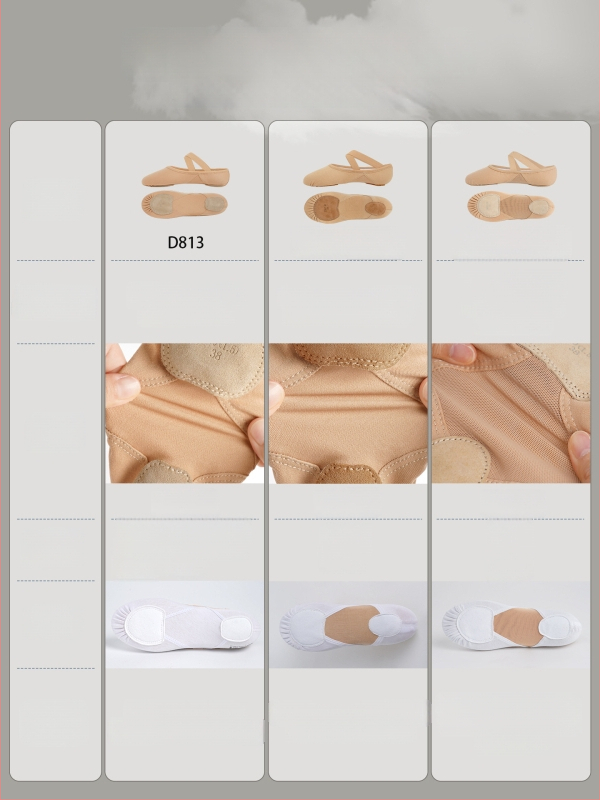 Šokių bateliai Lingyan – Elastinis tekstilės viršus, Karvių odos padas, Kvėpuojančios, Atsparios dilimui, Įtvaras palaikymas – Suaugusiems, Unisex, Šokių judesiai