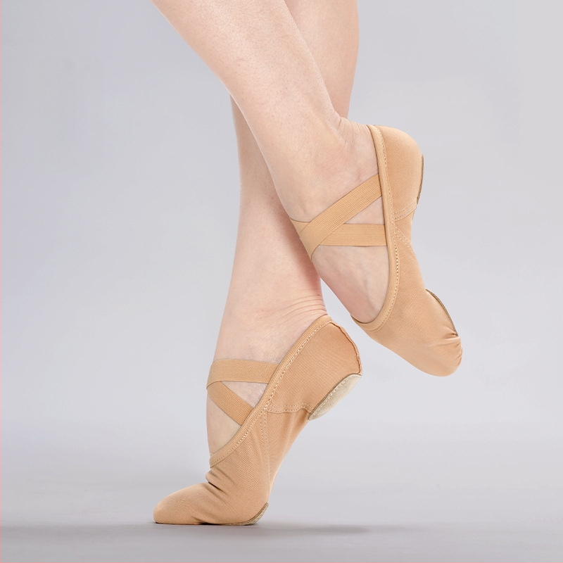 Šokių bateliai Lingyan – Elastinis tekstilės viršus, Karvių odos padas, Kvėpuojančios, Atsparios dilimui, Įtvaras palaikymas – Suaugusiems, Unisex, Šokių judesiai