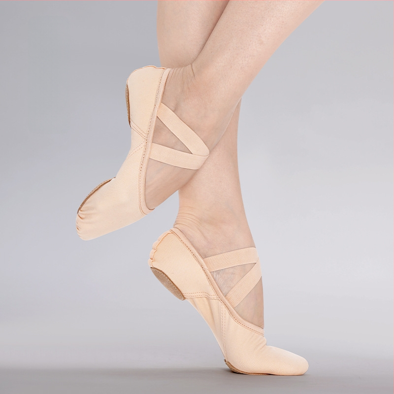 Šokių bateliai Lingyan – Elastinis tekstilės viršus, Karvių odos padas, Kvėpuojančios, Atsparios dilimui, Įtvaras palaikymas – Suaugusiems, Unisex, Šokių judesiai