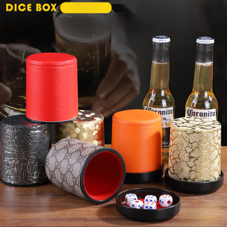 Runwei ABS rinkinys kauliukų puodeliams su tylos mechanizmu, storesnis maišymo puodelis, įskaitomi kauliukai