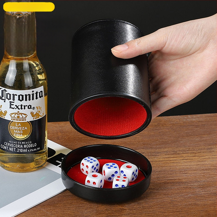 Runwei ABS rinkinys kauliukų puodeliams su tylos mechanizmu, storesnis maišymo puodelis, įskaitomi kauliukai