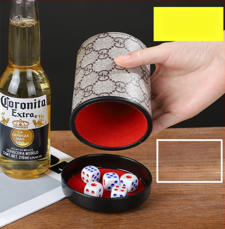 Runwei ABS rinkinys kauliukų puodeliams su tylos mechanizmu, storesnis maišymo puodelis, įskaitomi kauliukai