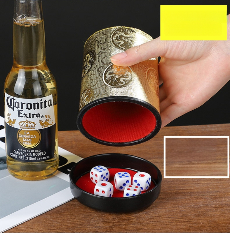 Runwei ABS rinkinys kauliukų puodeliams su tylos mechanizmu, storesnis maišymo puodelis, įskaitomi kauliukai