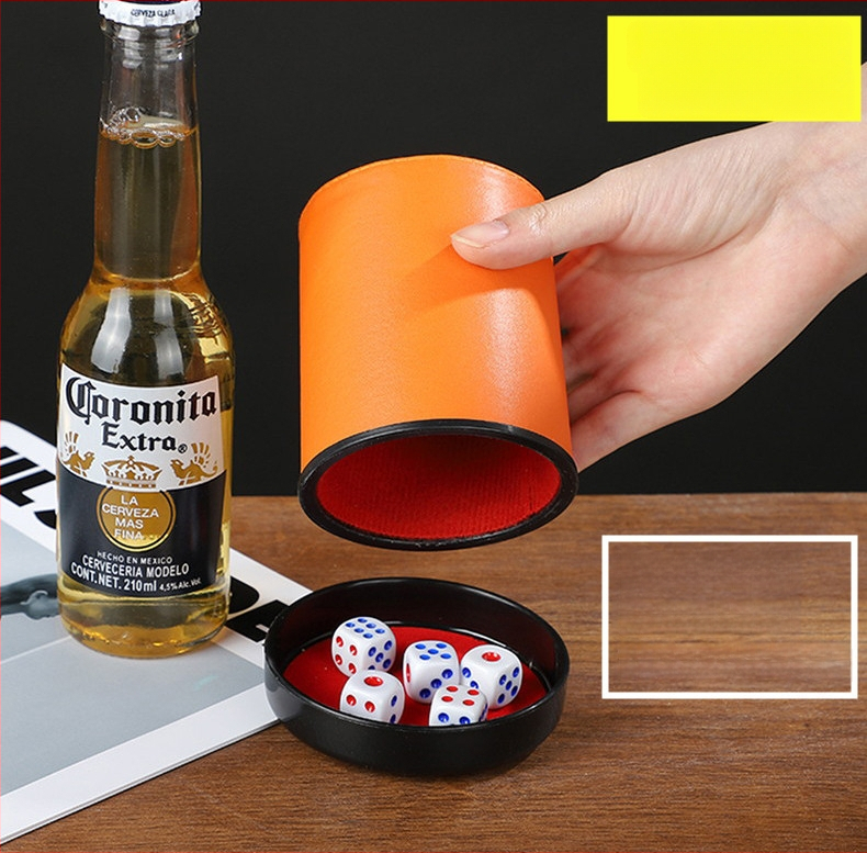 Runwei ABS rinkinys kauliukų puodeliams su tylos mechanizmu, storesnis maišymo puodelis, įskaitomi kauliukai