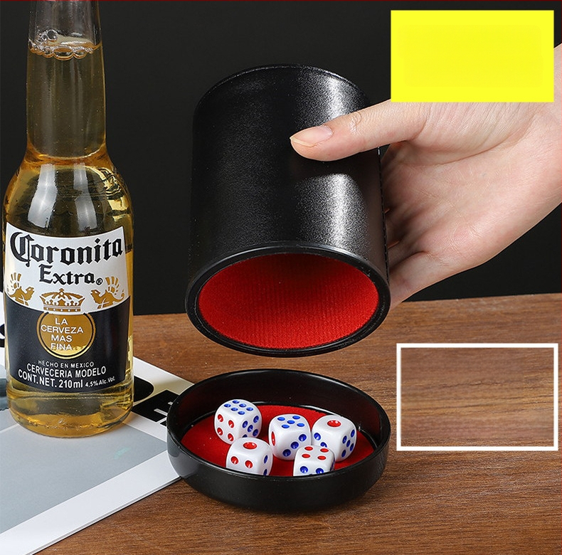 Runwei ABS rinkinys kauliukų puodeliams su tylos mechanizmu, storesnis maišymo puodelis, įskaitomi kauliukai