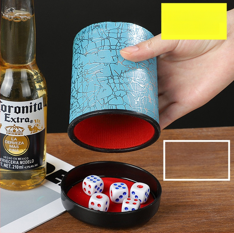 Runwei ABS rinkinys kauliukų puodeliams su tylos mechanizmu, storesnis maišymo puodelis, įskaitomi kauliukai