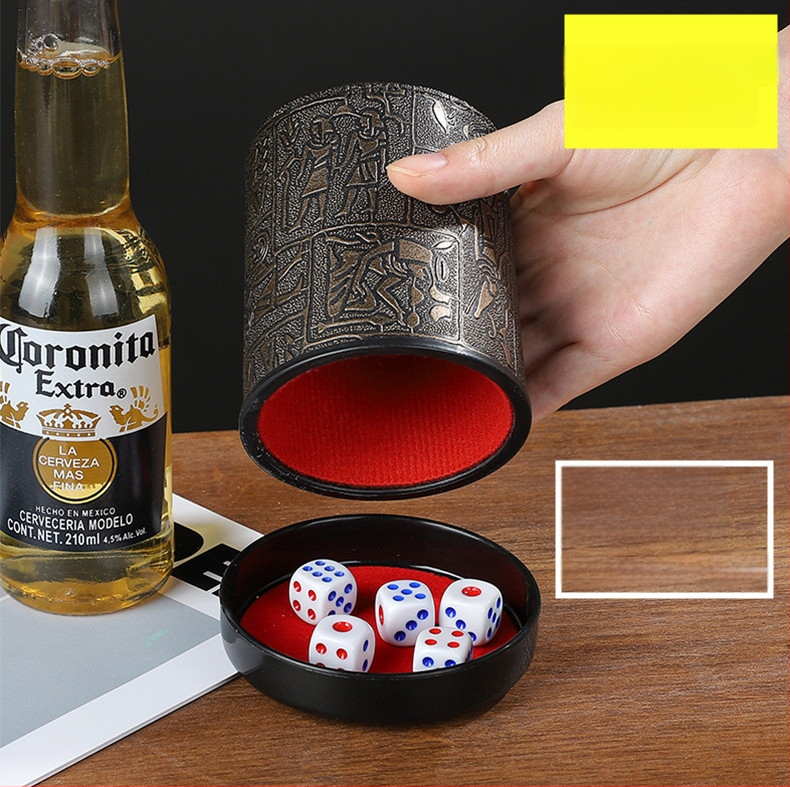 Runwei ABS rinkinys kauliukų puodeliams su tylos mechanizmu, storesnis maišymo puodelis, įskaitomi kauliukai