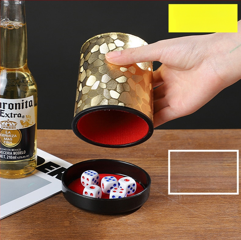 Runwei ABS rinkinys kauliukų puodeliams su tylos mechanizmu, storesnis maišymo puodelis, įskaitomi kauliukai