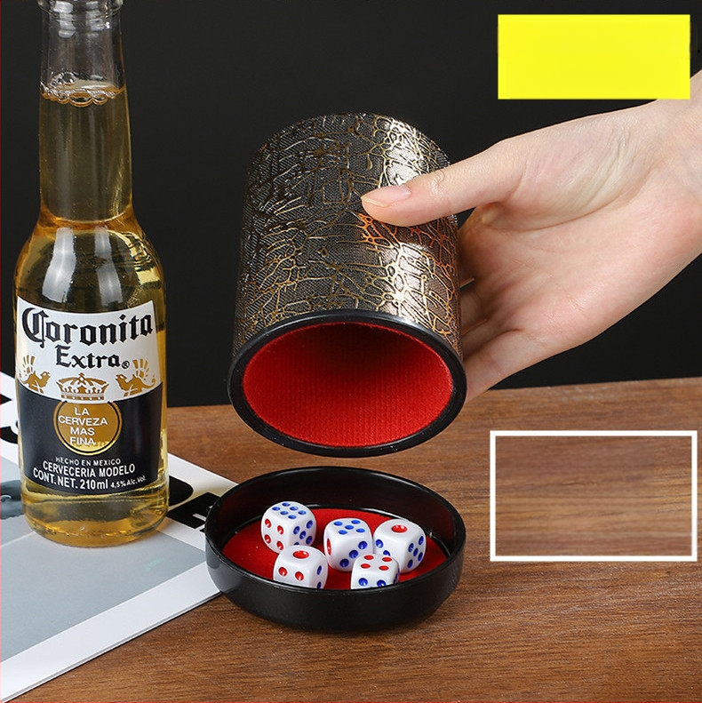 Runwei ABS rinkinys kauliukų puodeliams su tylos mechanizmu, storesnis maišymo puodelis, įskaitomi kauliukai