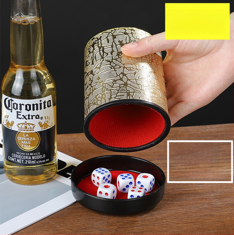 Runwei ABS rinkinys kauliukų puodeliams su tylos mechanizmu, storesnis maišymo puodelis, įskaitomi kauliukai