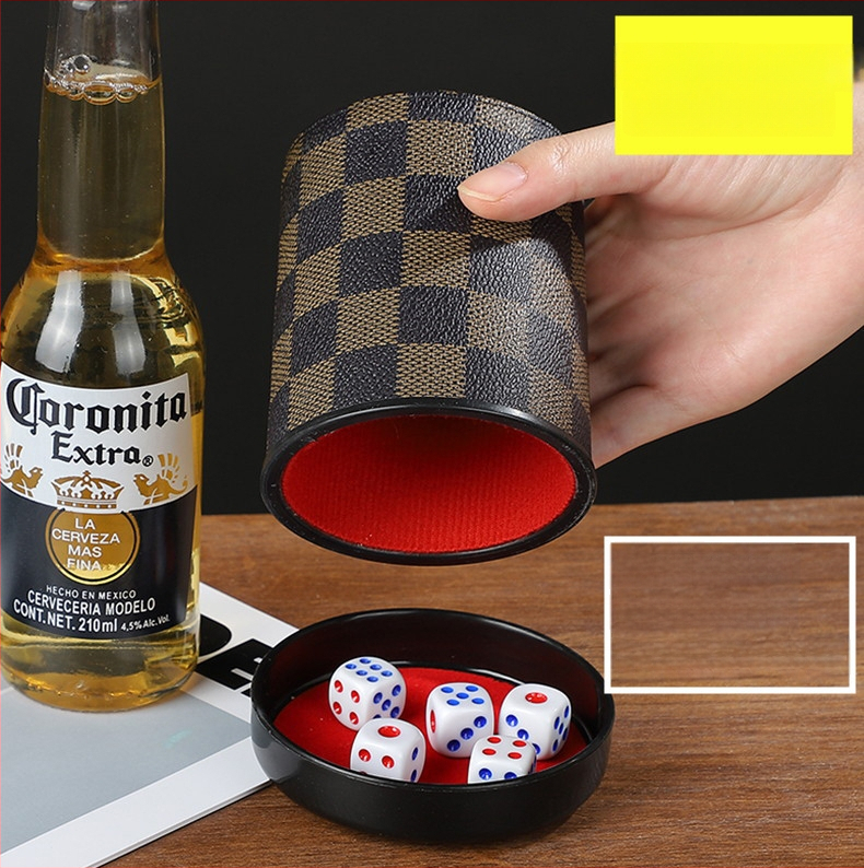 Runwei ABS rinkinys kauliukų puodeliams su tylos mechanizmu, storesnis maišymo puodelis, įskaitomi kauliukai