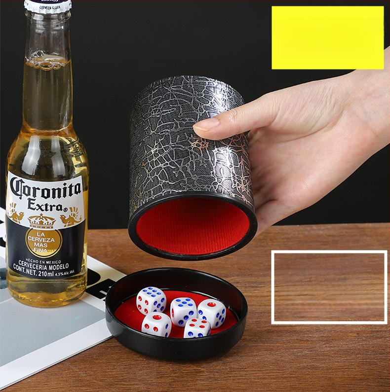 Runwei ABS rinkinys kauliukų puodeliams su tylos mechanizmu, storesnis maišymo puodelis, įskaitomi kauliukai