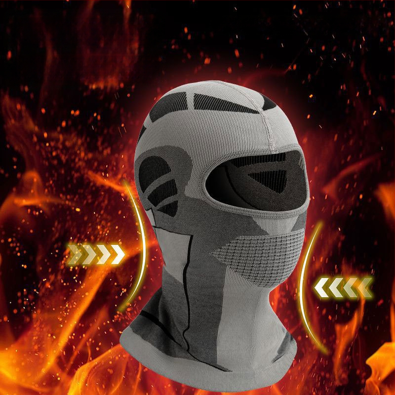 Žieminė dviračių kaukė su gobtuvu — vėjo atspari, šilta megzta veido apsauga, medžiaga nailonas, prekinis ženklas Jingxing, unisex