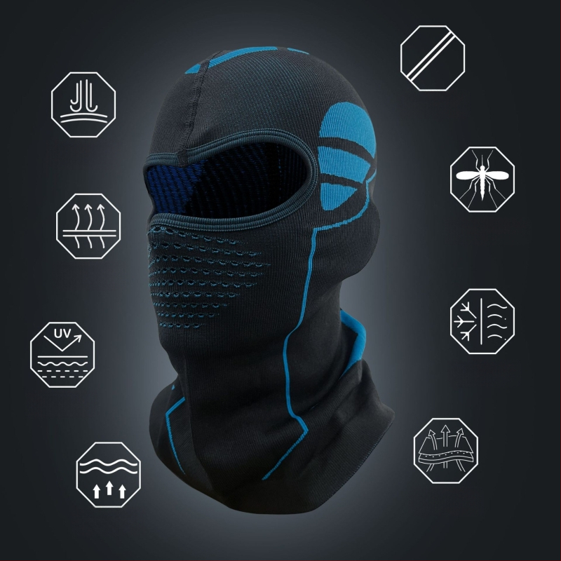 Žieminė dviračių kaukė su gobtuvu — vėjo atspari, šilta megzta veido apsauga, medžiaga nailonas, prekinis ženklas Jingxing, unisex