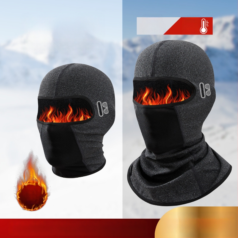 Dviračio kaukė su vėjo atsparumu ir pledės apykakle, poliesterio audinys, unisex