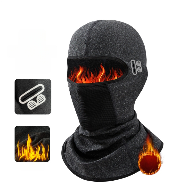 Dviračio kaukė su vėjo atsparumu ir pledės apykakle, poliesterio audinys, unisex