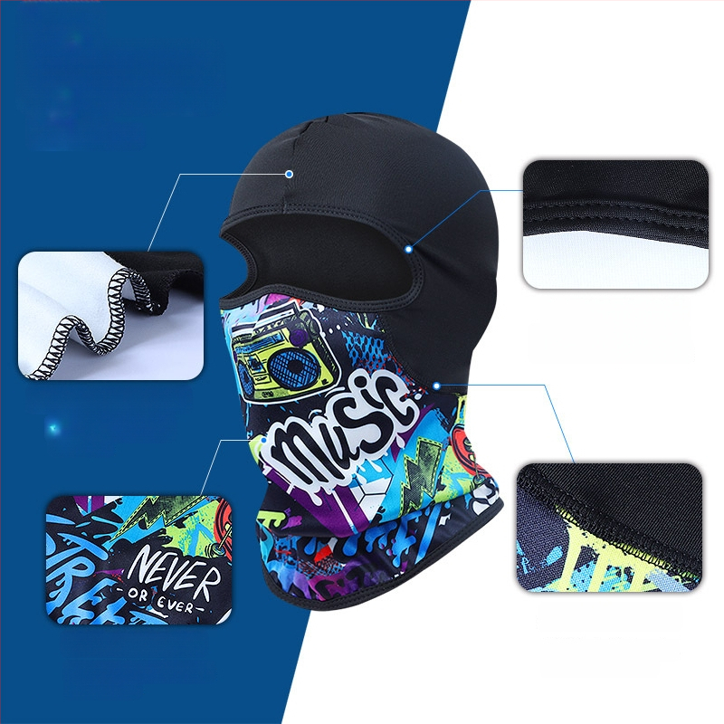 Dviračių kaukė su balaklava – vėjo ir šalčio atspari, poliesteris, universalus, sandėlyje, įgaliota privatų prekės ženklą