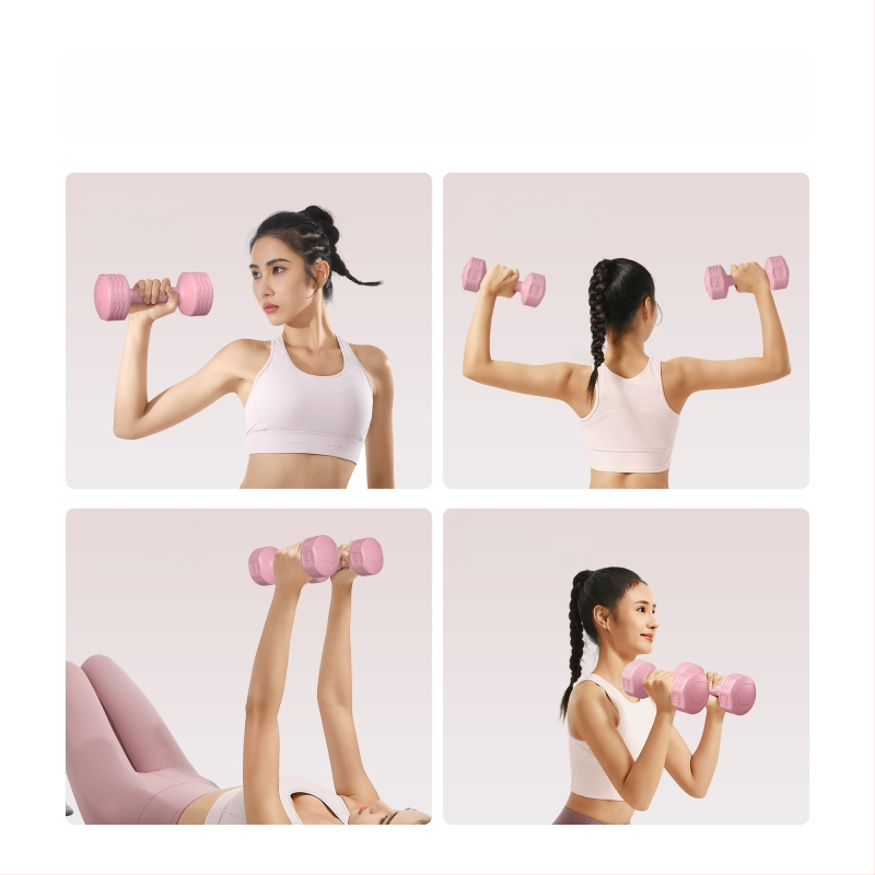 PVC-kattega hantlid, universaalse kasutusega, kodus treenimiseks Imperial Peach brändilt, sobib fitnessile ja jõutreeningule