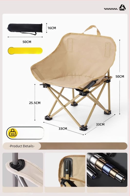 Välitingimustesse sobiv kokkupandav Moon-tugitool, kaasaskantav, reguleeritav lõõgastustool, Oxfordkangas