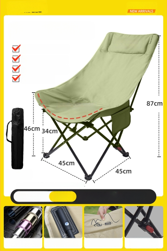 Välitingimustesse sobiv kokkupandav Moon-tugitool, kaasaskantav, reguleeritav lõõgastustool, Oxfordkangas