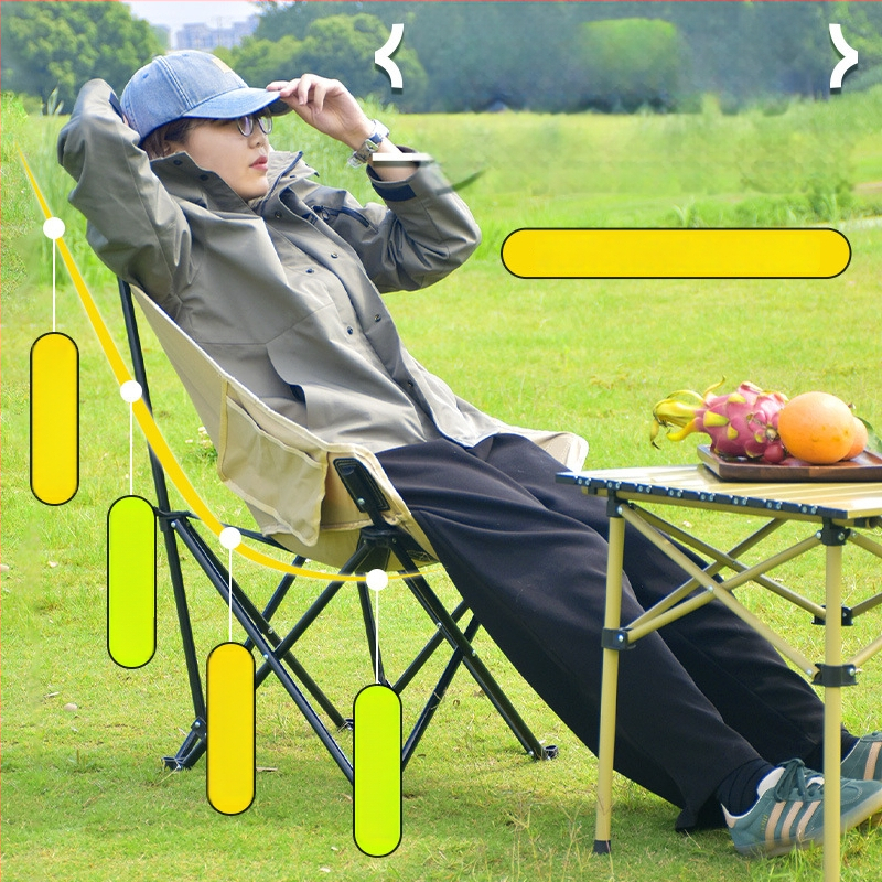 Välitingimustesse sobiv kokkupandav Moon-tugitool, kaasaskantav, reguleeritav lõõgastustool, Oxfordkangas