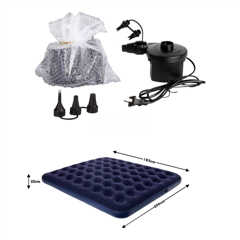 Puhutav madrats telkimiseks flokitud pinnaga, kaasaskantav, niiskuskindel (Kaal: 1.85–2.7 kg; Kandevõime: 250 kg; Materjal: PVC; Pind: flokitud)