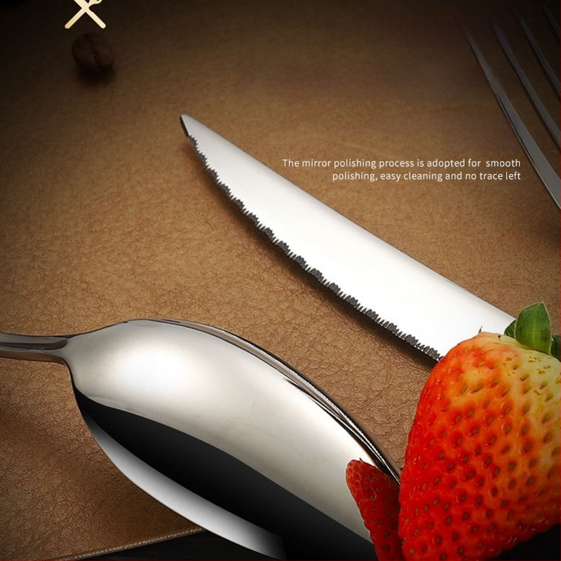 Platinum 304 nerūdijančio plieno stalo įrankių rinkinys vakarietiški patiekalai: peilis, šakutė ir šaukštas, veidrodinis poliravimas, lengvas prabangos retro stilius, pritaikymas galimas