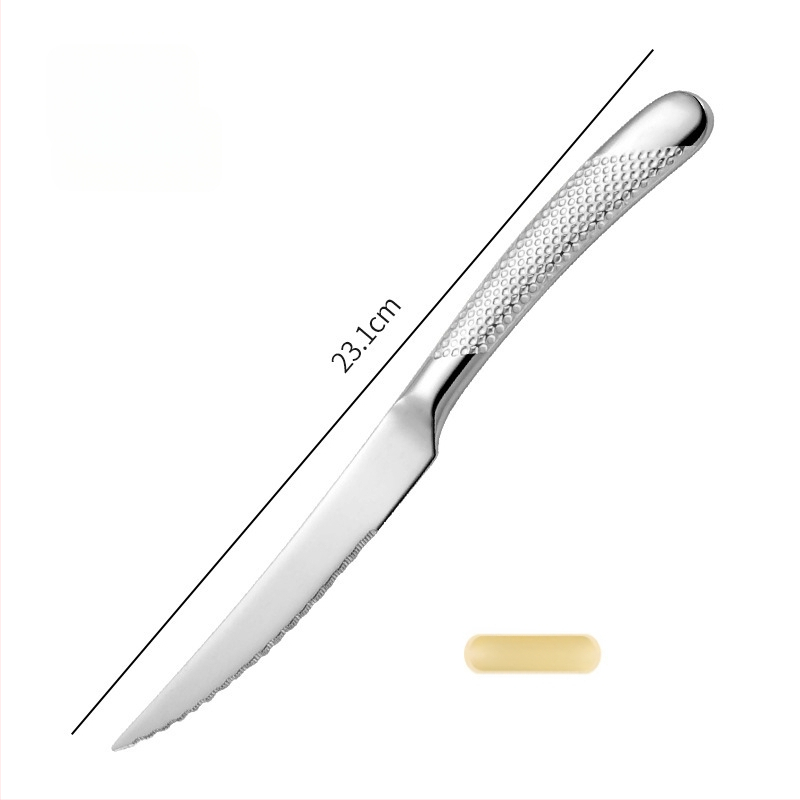 Platinum 304 nerūdijančio plieno stalo įrankių rinkinys vakarietiški patiekalai: peilis, šakutė ir šaukštas, veidrodinis poliravimas, lengvas prabangos retro stilius, pritaikymas galimas