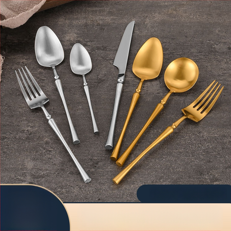 304 nerūdijančio plieno peilių, šaukštų ir šakutėlių rinkinys su siauru juosmeniu, vandens poliravimas, Korėjos stilius