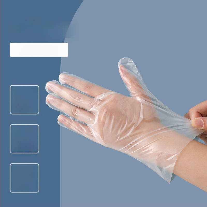 Vienkartinės PE pirštinės, skaidrios, neslidžios, standartinio storio