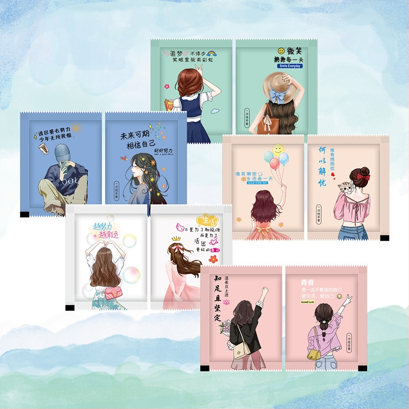 Vienkartinės pirštinės su logotipo spauda, individualiai supakuotos, storos, skirtos maitinimui ir omarų pristatymui, plastikas PE, skaidrios, maisto kokybei