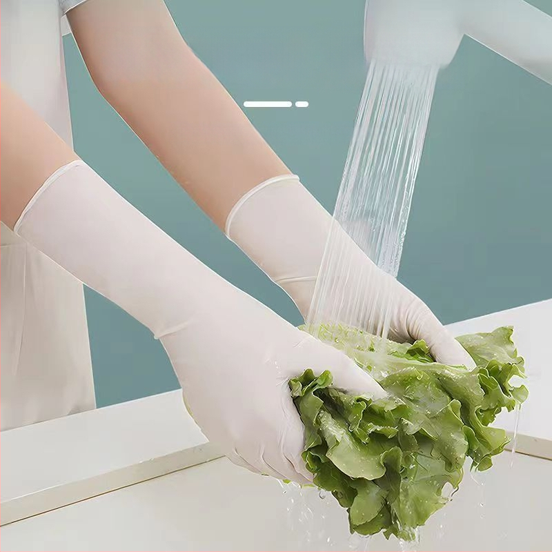 Mājas nitrila cimdi tīrīšanai – izturīgi, vienreizējās, garums 29.5 cm, parastā biezums, trauku mazgāšanai, iepakojums 50 vai 100 pāri