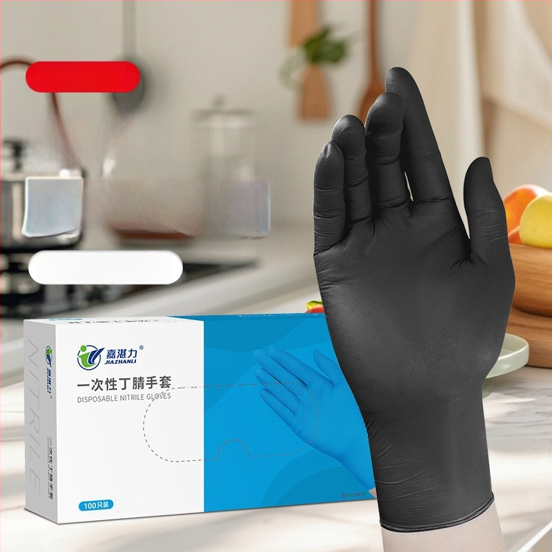 Maisto kokybės vienkartinės nitrilo pirštinės, riebalams atsparios ir neslystančios, 0,1–0,2 mm