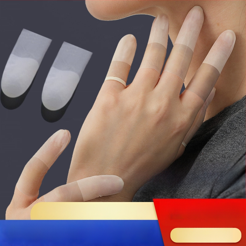 Vienkartinės pirštų galių pirštinės, iš plastiko, atsparios vandeniui, storis 0.05-0.1 mm, paprastas raštas