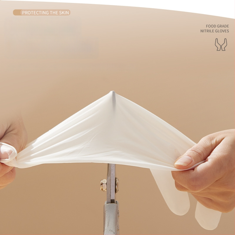 Nitrila vienreizējās cimdi mājsaimniecības uzkopšanai, ūdensnecaurlaidīgi, ultra plānas, garums 29,5 cm