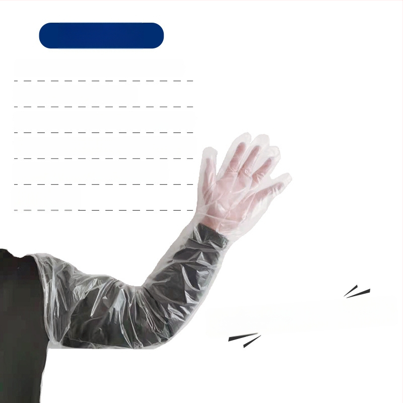 Veterinarinės vienkartinės ilgos pirštinės avims ir galvijams akušerijai — PE medžiaga, storis <0.05 mm