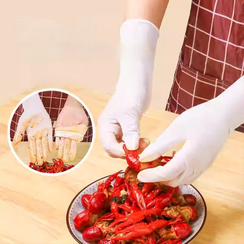 Dongfanghong Vienreizējās nitrila mājsaimniecības cimdi – trauku mazgāšanai, parastais biezums, izturīgi tīrīšanai (Brand: Dongfanghong; Material: Nitrile; Use: Dishwashing/Household; Thickness: Regular)