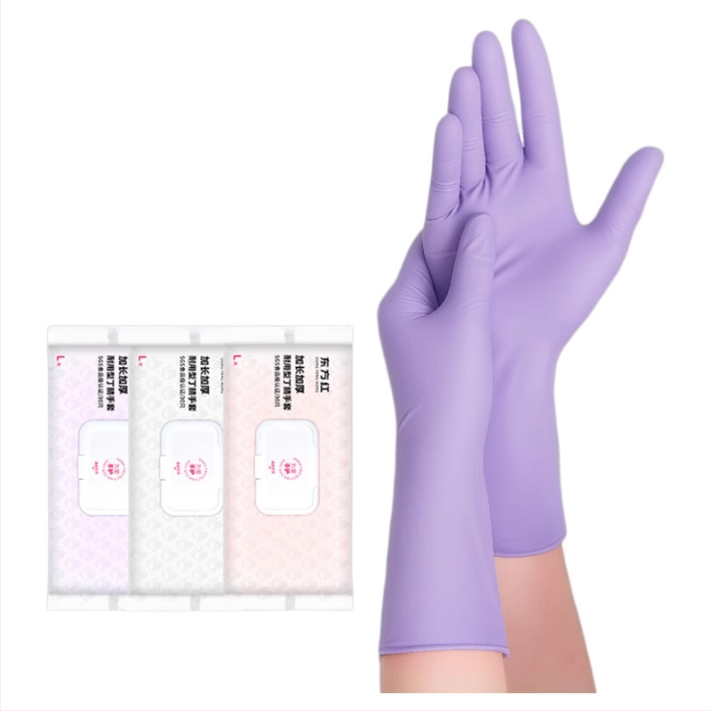 Dongfanghong Vienreizējās nitrila mājsaimniecības cimdi – trauku mazgāšanai, parastais biezums, izturīgi tīrīšanai (Brand: Dongfanghong; Material: Nitrile; Use: Dishwashing/Household; Thickness: Regular)