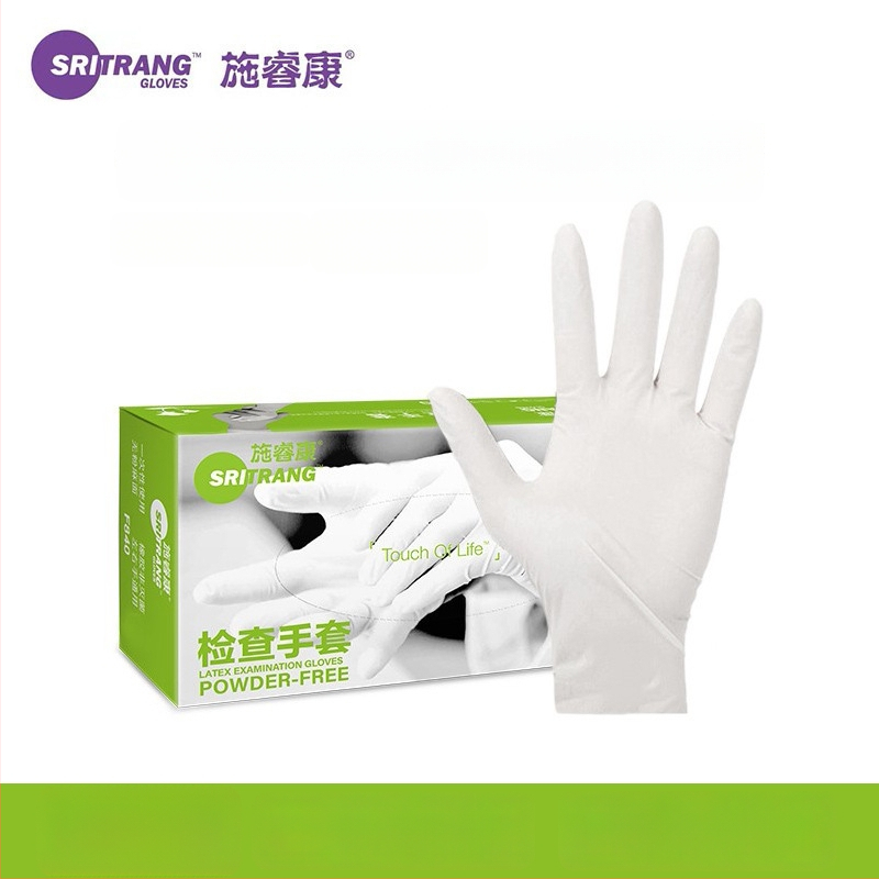 Vienkartinės latekso pirštinės - be pudros, tekstūruotas paviršius, neslidžios – maitinimui, grožio paslaugoms ir namų darbams