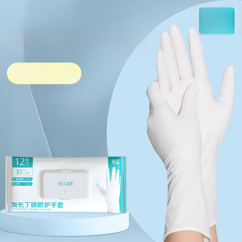 Vienkartinės nitrilo pirštinės virtuvės ir maisto perdirbimui – Prekės ženklas: Hangkang Medical / Hengpin; Svoris: 4; Naudojimo sritis: maisto perdirbimas, kasdienė namų naudojimas