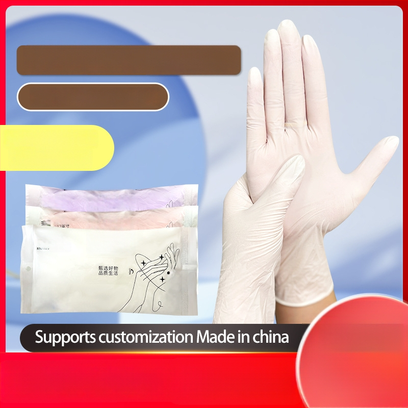 Vienkartinės pirštinės, Prekės ženklas Jue nuo, Slydimo prevencija, Vieno spalvos raštas, Logotipo spauda įmanoma, Prekės kodas: Ding qing gloves