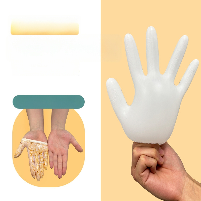 Vienkartinės pirštinės, Prekės ženklas Jue nuo, Slydimo prevencija, Vieno spalvos raštas, Logotipo spauda įmanoma, Prekės kodas: Ding qing gloves