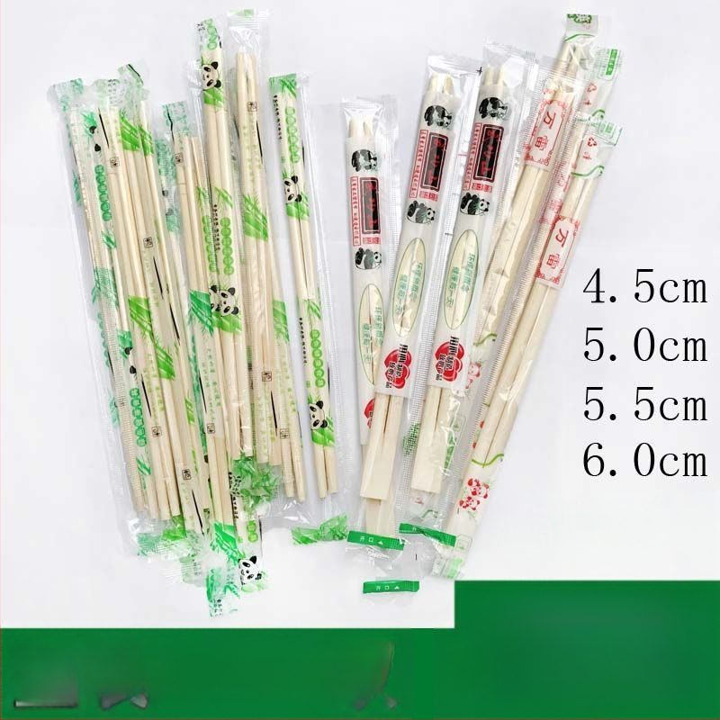 Vienkartinės bambuko lazdelės, higieniškas apvalus dizainas, 50 vnt., atsparios aukštoms temperatūroms, atskirai pakuotos