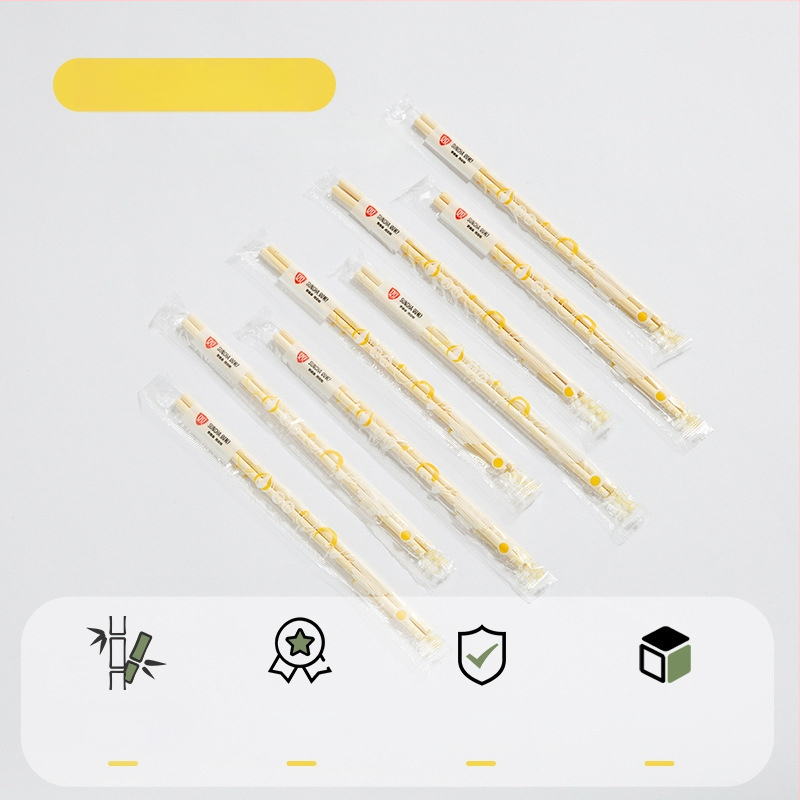 Double Gun vienkartinės bambuko lazdelės, karbonizuotos, apvalios, keturių dalių rinkinys, atskirose pakuotėse
