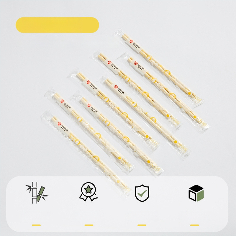 Double Gun vienkartinės bambuko lazdelės, karbonizuotos, apvalios, keturių dalių rinkinys, atskirose pakuotėse