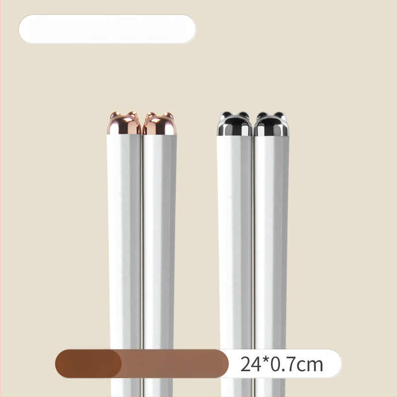 One Chestnut Lydiniai metaliniai lazdelės su karikatūriniu dizainu - Karikatūra, Kūrybingas stilius, PET+pluoštas+ABS, Vienas komplektas vienam asmeniui, Pelėsiniai atsparūs, Anti bakterijoms, Aukštos temperatūros atsparumas